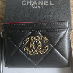 Chanel Fashion Quilted Classic Card Holder with Gold Logo